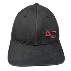 AD Logo Fitted Baseball Cap Black XL Embroidered Vented Holes A Flex Ivory